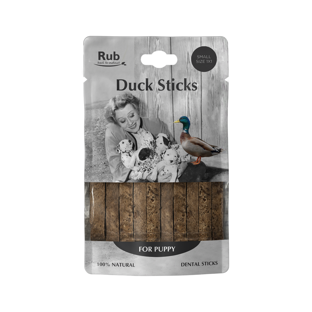 [RETRUBDSDP] RUB DUCK DENTAL STICK FOR PUPPY 100G - SMALL 1X1 CM