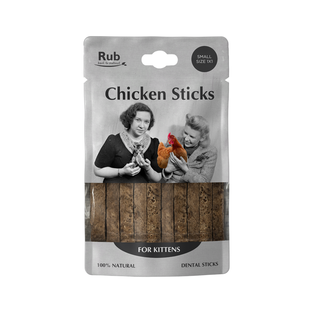 RUB CHICKEN DENTAL STICK FOR KITTENS CAT 100G 1X1 CM