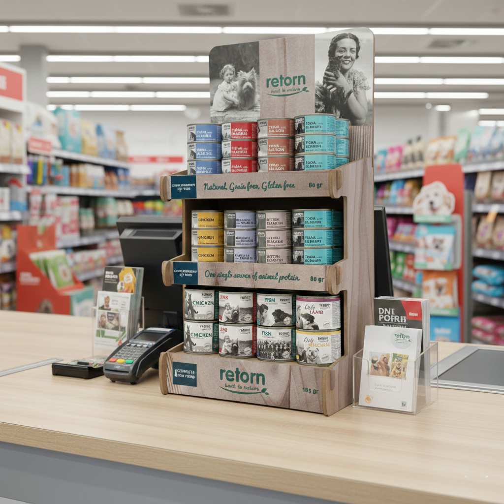 EXPOSITOR LATAS RETORN MADERA