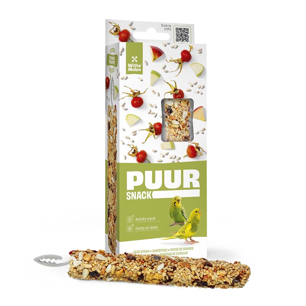 *E* PUUR BARRITAS PERIQUITOS DE ESCARAMUJO Y MANZANA 2U/60GR