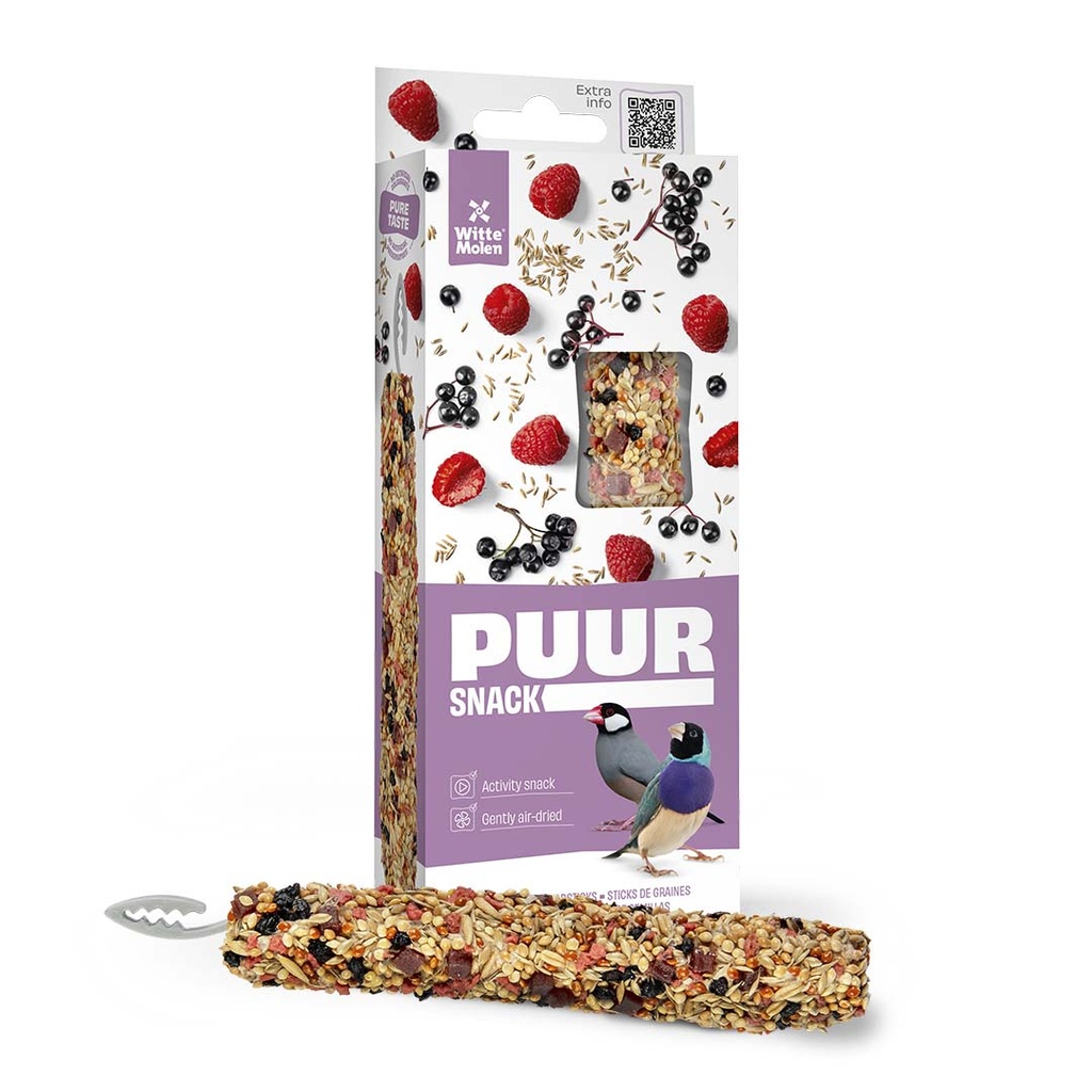 *E* PUUR BARRITAS PAJARO FRAMBUESA Y SAÚCO 2U/60GR