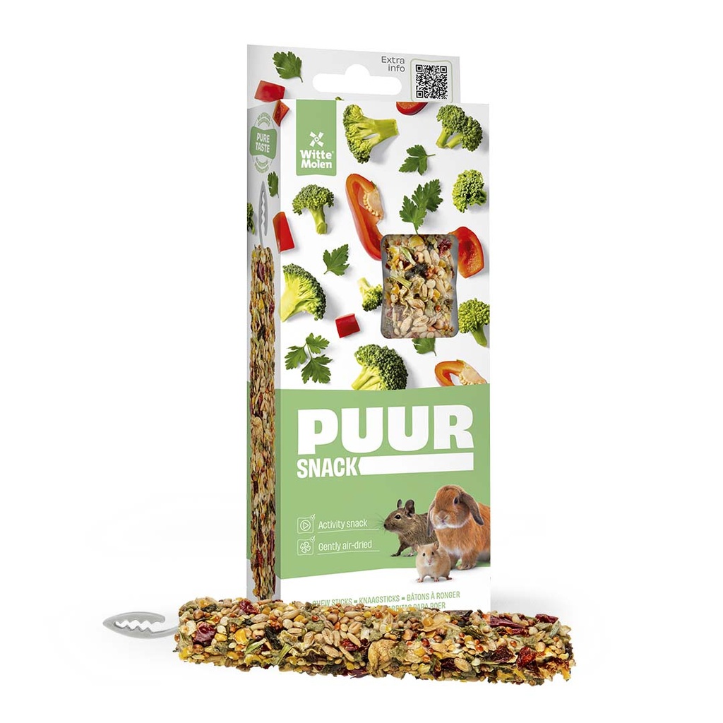 PUUR BARRITAS ROEDORES DE BRÓCOLI Y PIMIENTO 2U/90GR