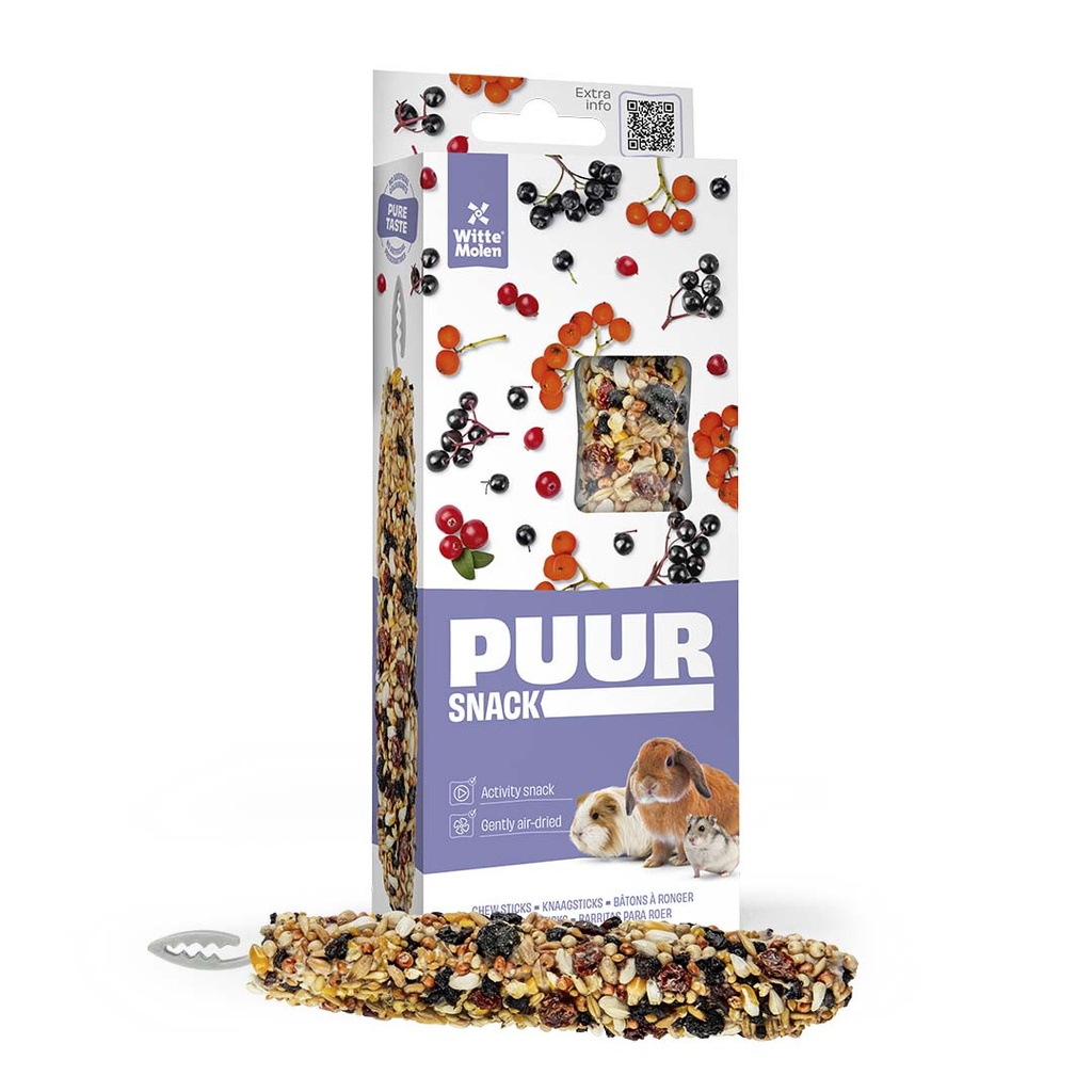 *E* PUUR BARRITAS ROEDORES DE ARÁNDANO Y SAÚCO 2U/90GR