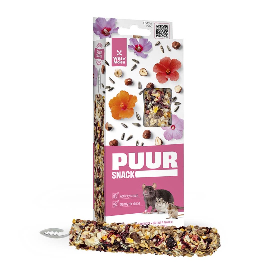 PUUR BARRITAS ROEDORES DE AVELLANA Y HIBISCO 2U/90GR