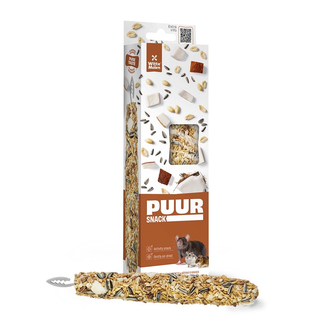 *E* PUUR BARRITAS ROEDORES DE CACAHUETE Y COCO 2U/180GR