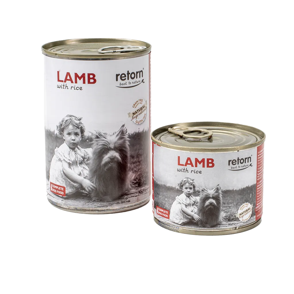 [RET479801E] RETORN LATAS PERRO CORDERO CON ARROZ (185 g)